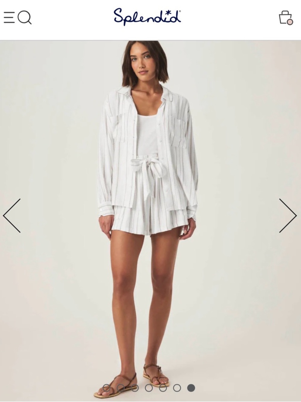 Splendid Gabrielle Stripe Button Down Shirt - (Matching Short listed Separately)